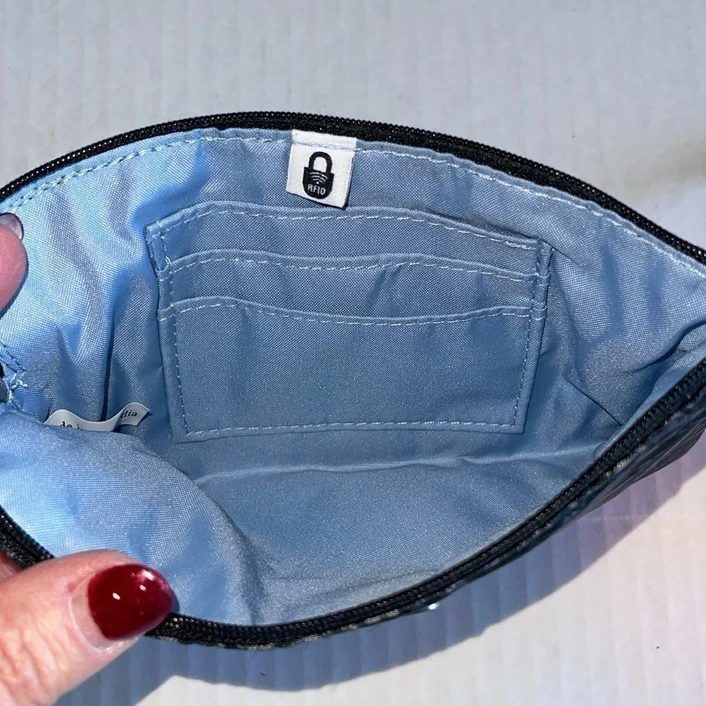 Baggallini Zip Around RFID Wristlet In Onyx Floral